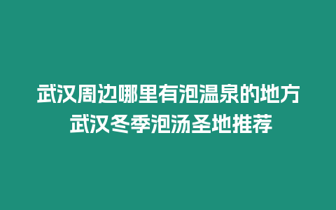 武漢周邊哪里有泡溫泉的地方 武漢冬季泡湯圣地推薦