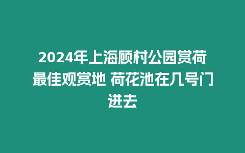 2024年上海顧村公園賞荷最佳觀賞地 荷花池在幾號門進去