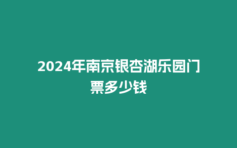 2024年南京銀杏湖樂園門票多少錢