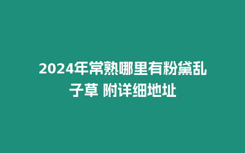 2024年常熟哪里有粉黛亂子草 附詳細地址