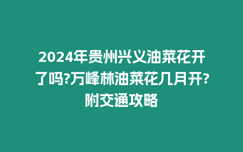 2024年貴州興義油菜花開了嗎?萬峰林油菜花幾月開?附交通攻略