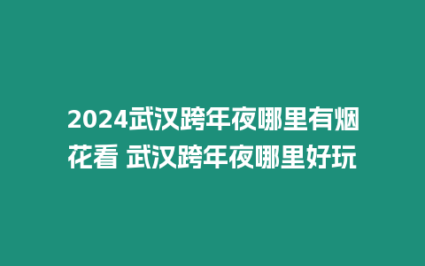 2024武漢跨年夜哪里有煙花看 武漢跨年夜哪里好玩