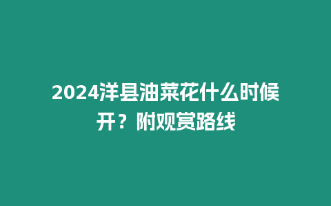 2024洋縣油菜花什么時候開？附觀賞路線