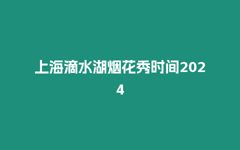 上海滴水湖煙花秀時間2024