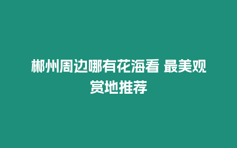 郴州周邊哪有花海看 最美觀賞地推薦