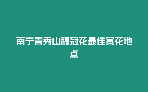 南寧青秀山穗冠花最佳賞花地點