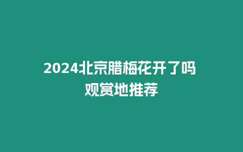 2024北京臘梅花開了嗎 觀賞地推薦