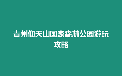 青州仰天山國家森林公園游玩攻略