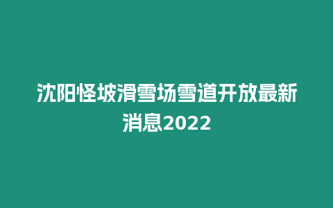 沈陽怪坡滑雪場雪道開放最新消息2024