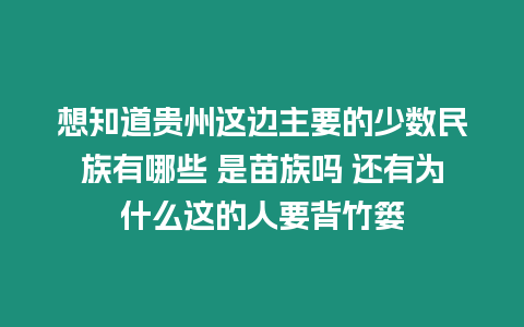 想知道貴州這邊主要的少數民族有哪些 是苗族嗎 還有為什么這的人要背竹簍