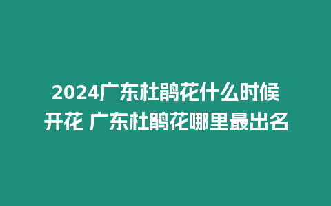 2024廣東杜鵑花什么時(shí)候開(kāi)花 廣東杜鵑花哪里最出名