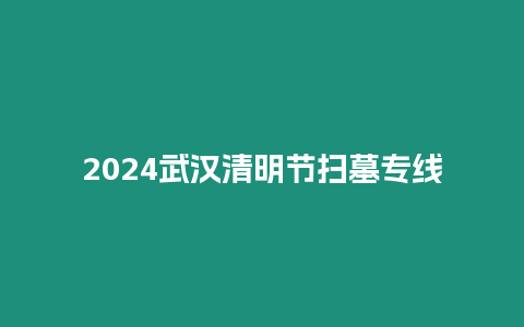 2024武漢清明節掃墓專線