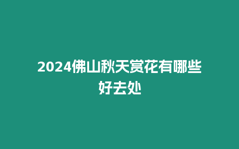 2024佛山秋天賞花有哪些好去處