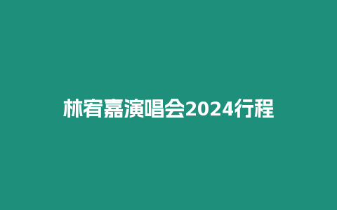 林宥嘉演唱會2024行程