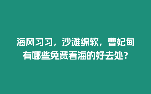 海風習習，沙灘綿軟，曹妃甸有哪些免費看海的好去處？