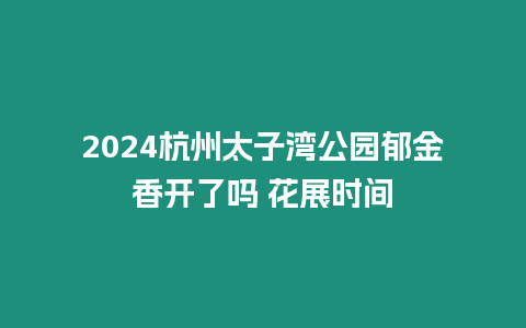 2024杭州太子灣公園郁金香開了嗎 花展時間