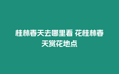 桂林春天去哪里看 花桂林春天賞花地點(diǎn)