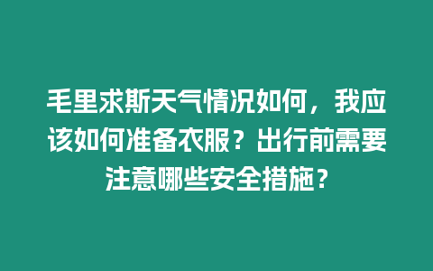 毛里求斯天氣情況如何，我應(yīng)該如何準(zhǔn)備衣服？出行前需要注意哪些安全措施？