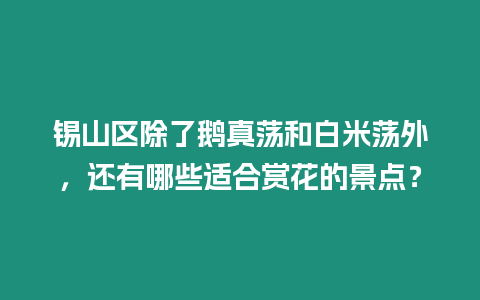 錫山區除了鵝真蕩和白米蕩外，還有哪些適合賞花的景點？