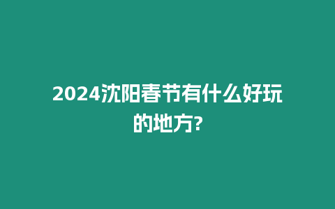 2024沈陽春節(jié)有什么好玩的地方?