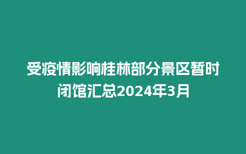 受疫情影響桂林部分景區暫時閉館匯總2024年3月