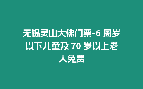 無錫靈山大佛門票-6 周歲以下兒童及 70 歲以上老人免費