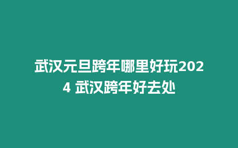 武漢元旦跨年哪里好玩2024 武漢跨年好去處