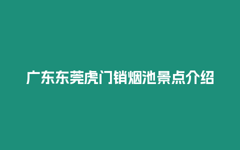 廣東東莞虎門銷煙池景點介紹