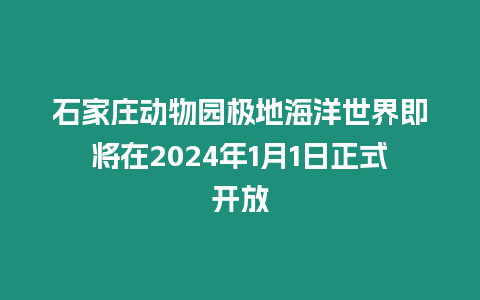 石家莊動物園極地海洋世界即將在2024年1月1日正式開放