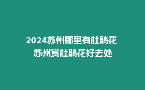 2024蘇州哪里有杜鵑花 蘇州賞杜鵑花好去處