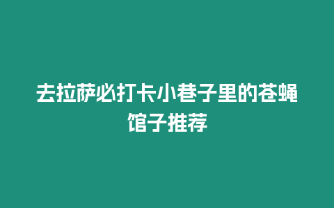 去拉薩必打卡小巷子里的蒼蠅館子推薦