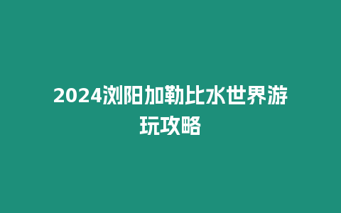 2024瀏陽加勒比水世界游玩攻略