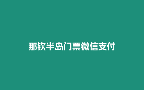 那欽半島門票微信支付