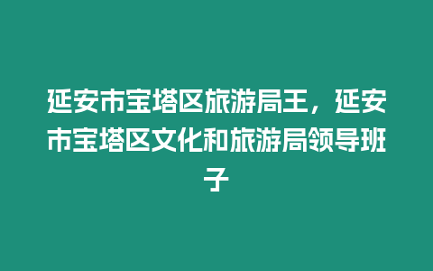 延安市寶塔區旅游局王，延安市寶塔區文化和旅游局領導班子