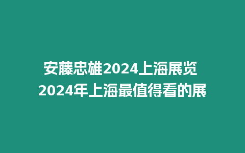 安藤忠雄2024上海展覽 2024年上海最值得看的展