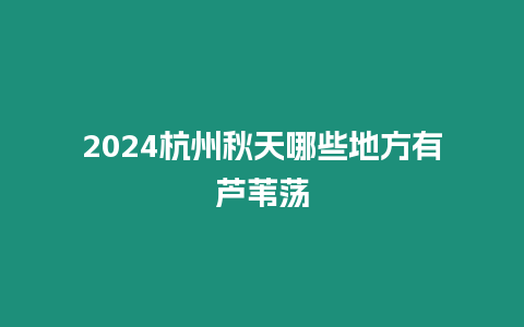 2024杭州秋天哪些地方有蘆葦蕩