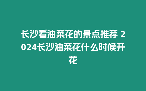 長沙看油菜花的景點推薦 2024長沙油菜花什么時候開花