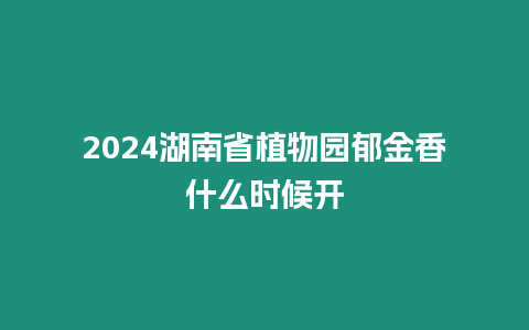 2024湖南省植物園郁金香什么時候開