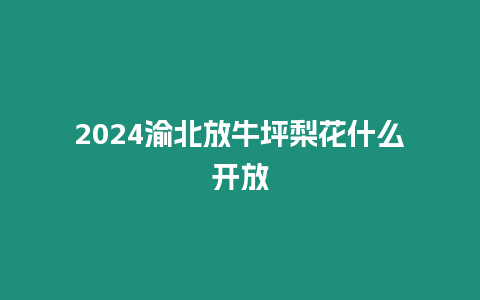 2024渝北放牛坪梨花什么開放