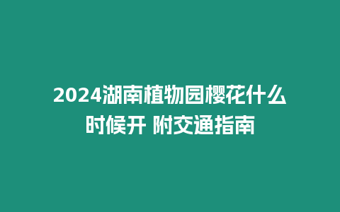 2024湖南植物園櫻花什么時候開 附交通指南