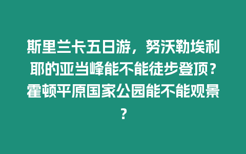 斯里蘭卡五日游，努沃勒埃利耶的亞當峰能不能徒步登頂？霍頓平原國家公園能不能觀景？