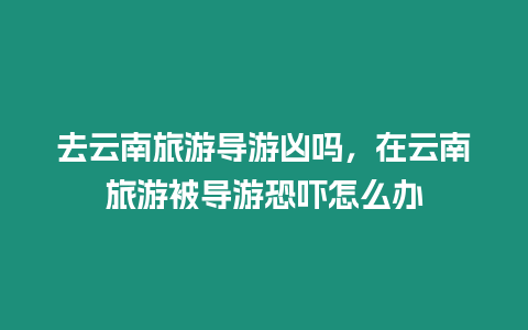 去云南旅游導游兇嗎，在云南旅游被導游恐嚇怎么辦