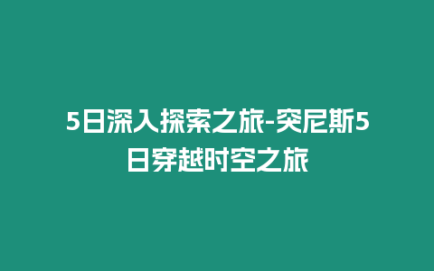 5日深入探索之旅-突尼斯5日穿越時空之旅