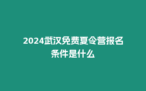 2024武漢免費夏令營報名條件是什么