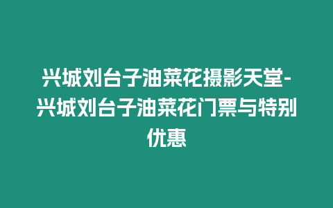 興城劉臺子油菜花攝影天堂-興城劉臺子油菜花門票與特別優惠