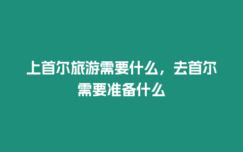 上首爾旅游需要什么，去首爾需要準備什么