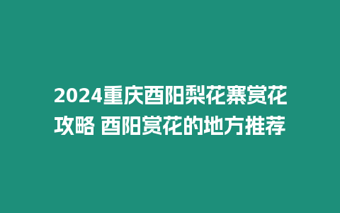 2024重慶酉陽梨花寨賞花攻略 酉陽賞花的地方推薦