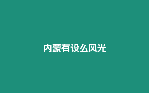 內蒙有設么風光