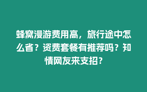 蜂窩漫游費用高，旅行途中怎么省？資費套餐有推薦嗎？知情網友來支招？