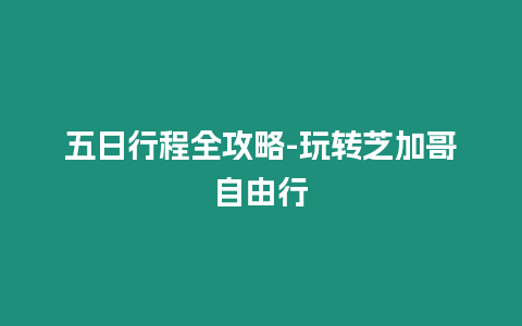 五日行程全攻略-玩轉芝加哥自由行